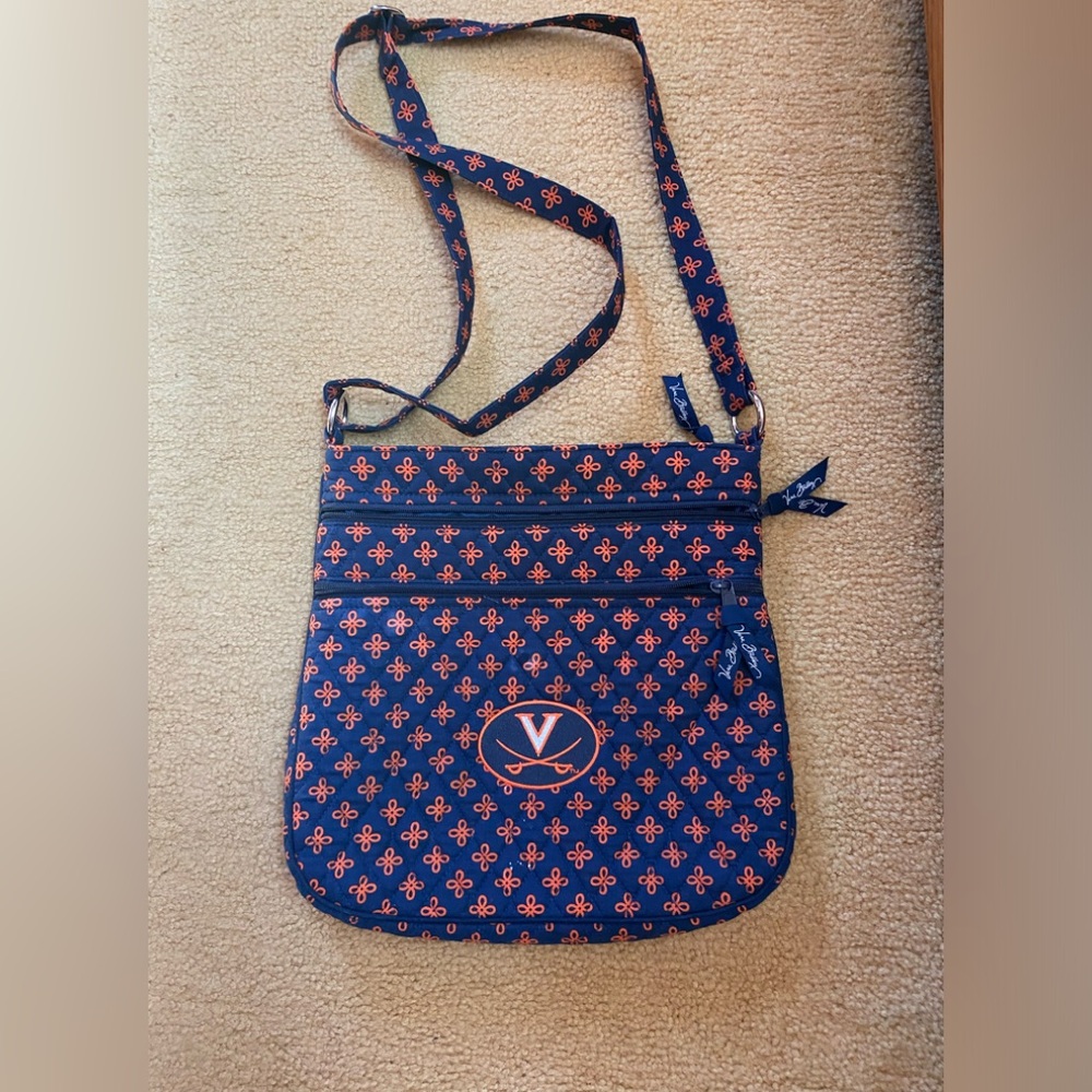 Vera Bradley University of Virginia crossbody purse with zipper pockets
